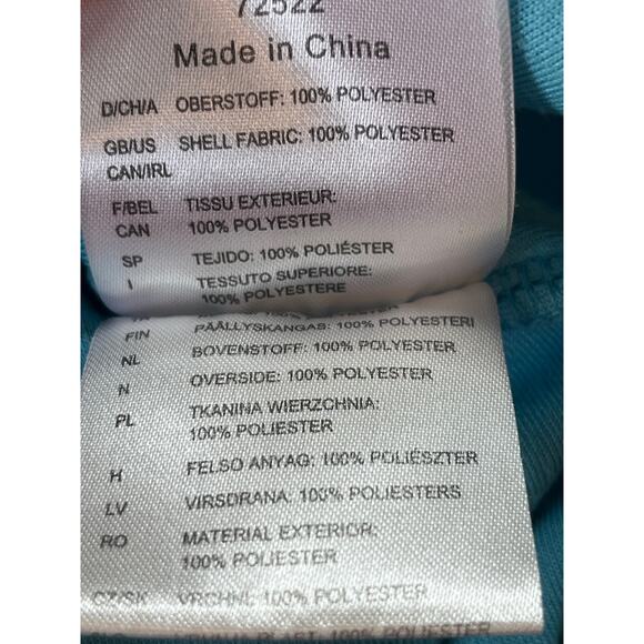 Killtec Technical Teal Hoodie Full Zip Jacket Floral Pattern Neon Yellow Trim - Picture 8 of 9